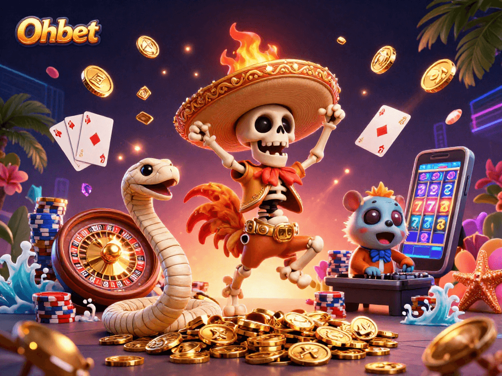 Engage with the thrilling casino world at Oxbet featuring vibrant characters and dynamic gaming elements.