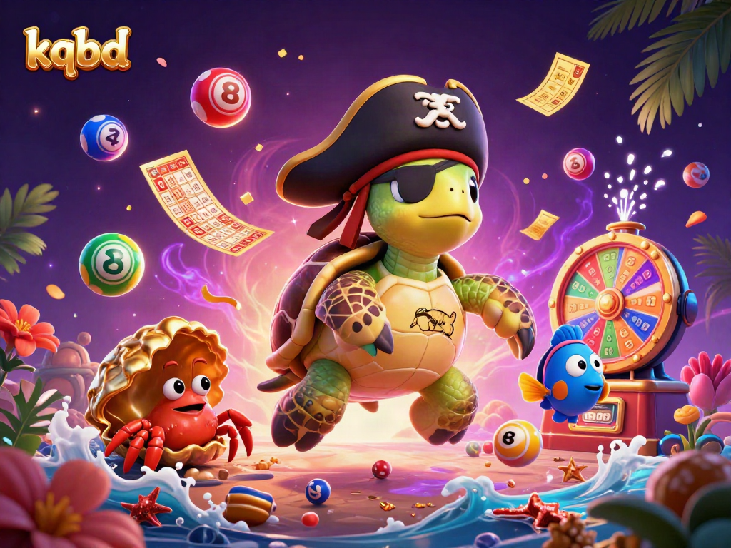 Engage with kqbd's dynamic gaming scene filled with colorful lottery elements and characters.