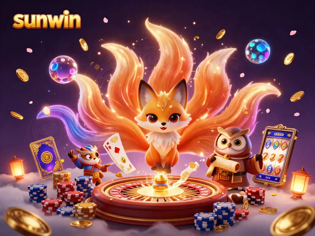 Experience thrilling gameplay at Sunwin, with vibrant characters and dazzling casino elements.