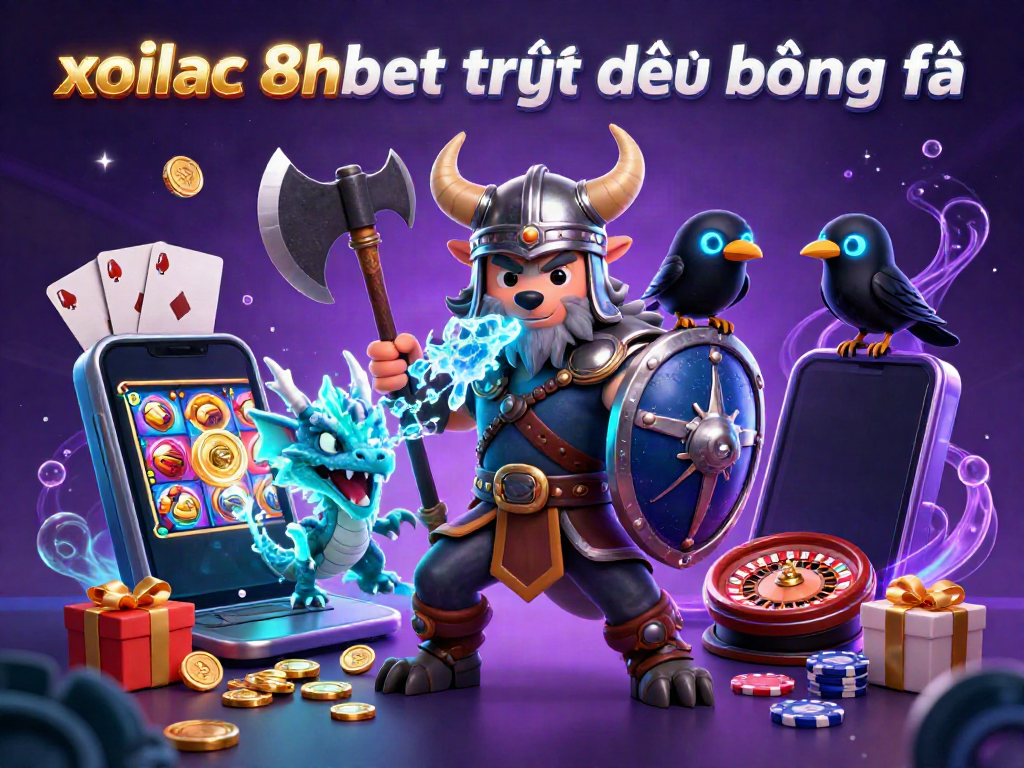 Experience exciting sports betting action with xoilac 8xbet trực tiếp bóng đá in a vibrant casino scene.