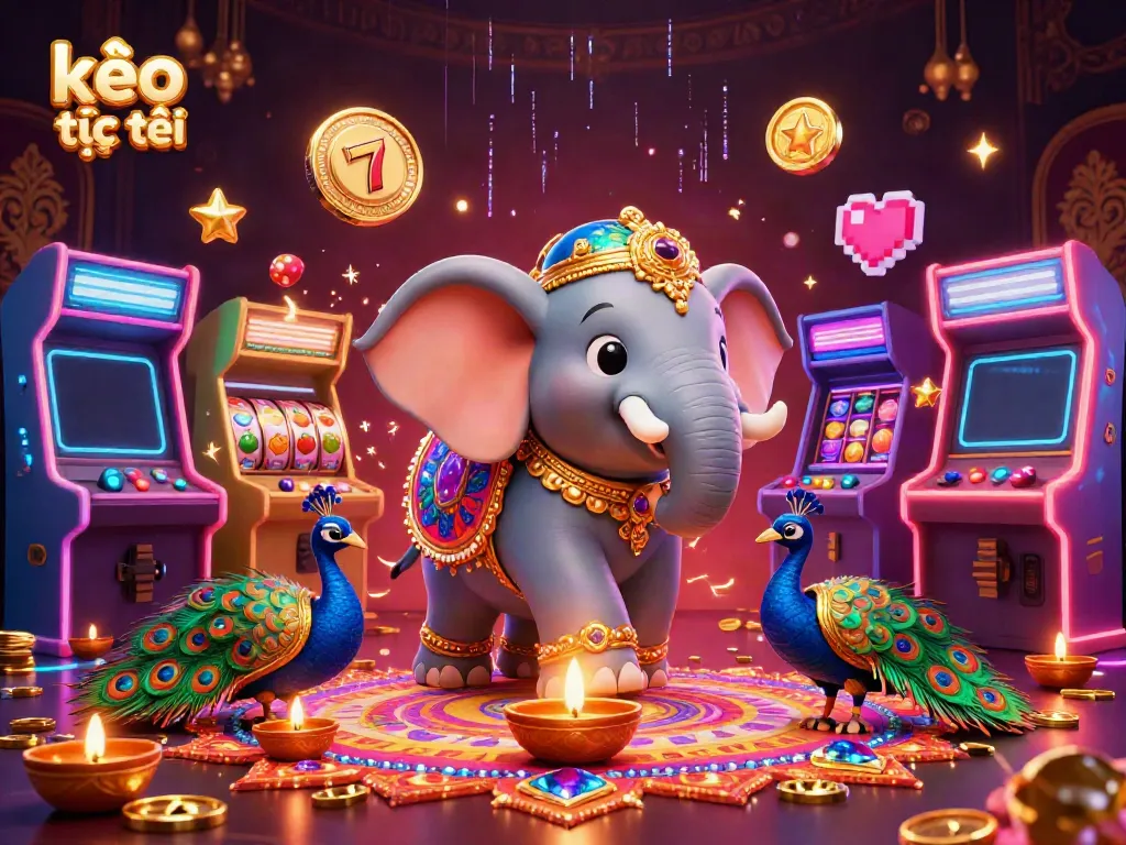 Engage with kèo trực tuyến through vibrant casino gaming elements in an illustrated adventure.