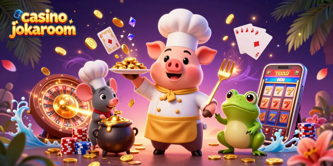 Experience the excitement of mobile casino jokaroom with vibrant characters and gold-infused gameplay.