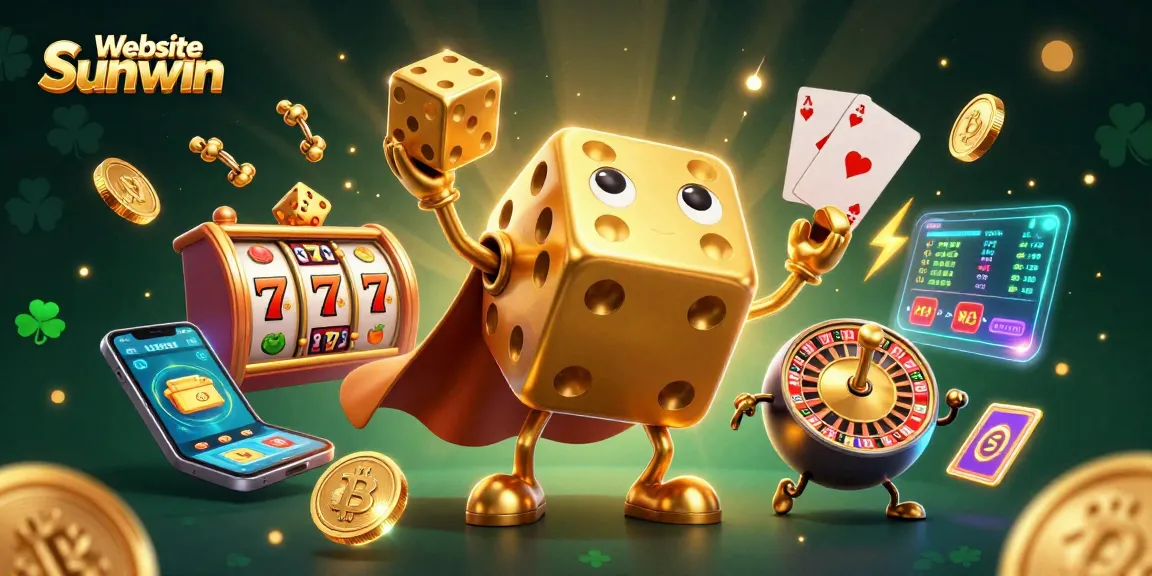Engage in gaming action with Website Sunwin's lively slots scene featuring gold-enhanced characters and vibrant elements.