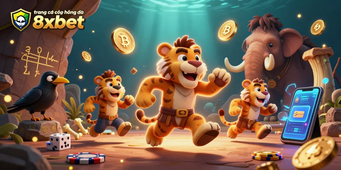 Experience the excitement of trang cá cược bóng đá 8xbet with vibrant casino elements and 3D characters.