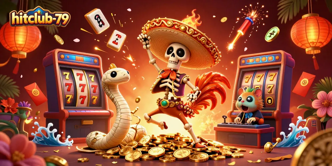 Experience thrilling casino action with hitclub-79 featuring a vibrant 3D scene of a mariachi rooster.